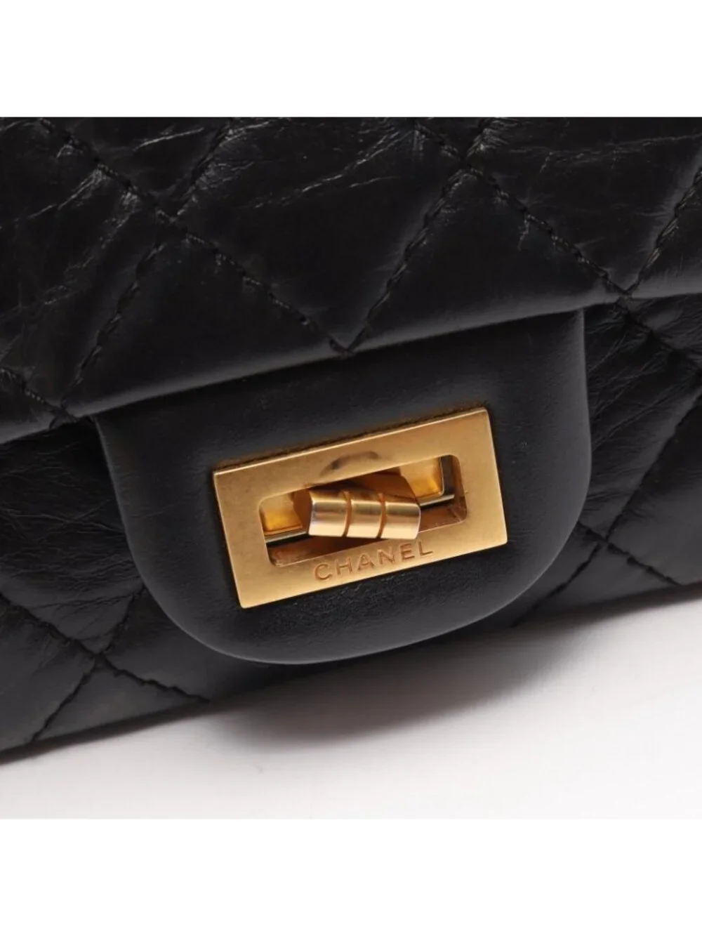 Chanel Shoulder Bag 2.55 Mini Quilted Black Calf Chain